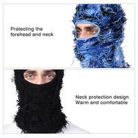 Cagoule d'hiver personnalisée en tricot chaud et duveteux, coupe-vent, masque facial unisexe multicolore, mode, pour activités de plein air et ski, 100% polyvalente