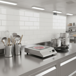 Cuisinière à induction commerciale à brûleur unique 3,5 kW en acier inoxydable SS201, chauffage rapide pour restaurant, cuisine, station de buffet - Product Image 1