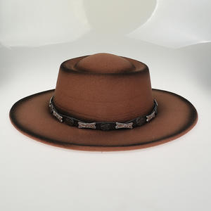 Nuevo sombrero de Nailon/algodón/metálico para caballero, logotipo de cabeza de toro de Metal, parte superior plana, corona texturizada, ala curva, sombrero Derby británico para fiesta - Product Image 2