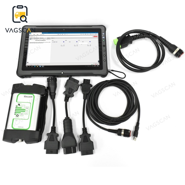 F110 Tablet for Truck Excavator Auto Diagnostic Scanner for Vocom Vocom Adapter Vcads OBD USB Cable Vocom 88890300 Scanner Tool
