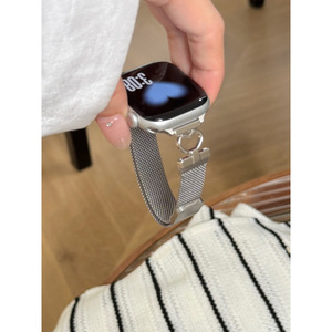 <span class=keywords><strong>Bracelet</strong></span> de montre élégant en maille milanaise avec fermoir cœur, en acier inoxydable, magnétique, compatible avec les montres connectées 38 40 41 42 44 45 49 mm - Product Image 6