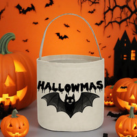 Sac en toile à motif de dessin animé pour Halloween, sac de bonbons ou de farces réutilisable, portable, pour cadeaux de fête, emballage vide, vente en gros