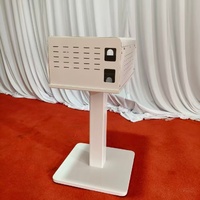Meja Printer Modern dengan Kabinet Penyimpanan, Tugas Berat, Baja, Troli Bergerak, Ruang Acara Mobile