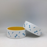 Bol pour animaux de compagnie en céramique de 6 pouces, fabrication OEM directe, motif personnalisé de luxe, logo personnalisé, bol pour chat, bol pour chien, céramique arrondie