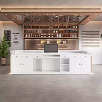 Comptoir de bar, comptoir de caisse, bureau de réception minimaliste, mobilier commercial classique personnalisé pour café, magasin de vêtements
