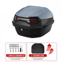 Boîte de rangement arrière universelle de qualité professionnelle, grande capacité, étanche, pour moto, avec bande réfléchissante