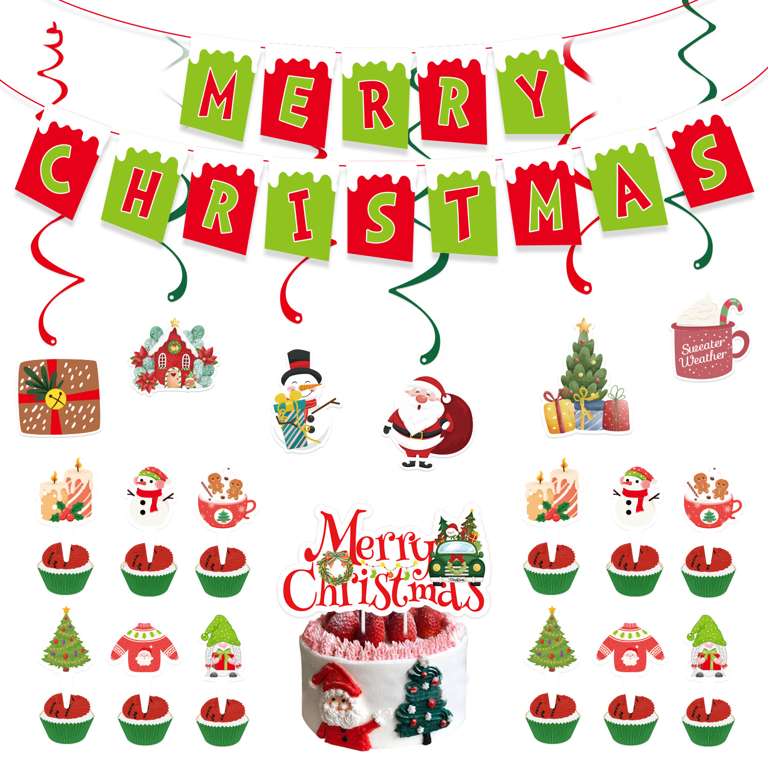 1pc flag +6 pcs spiral pendants +12 small +1 large nameplates