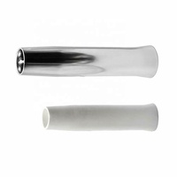 Support de canne à pêche ISURE en aluminium évasé avec insert en vinyle blanc, à souder, L: 10 po, Diamètre 1-7/8 po, Épaisseur 3 mm, Aluminium anodisé, Matériel marin