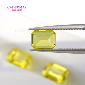 CADERMAY Yellow Yttrium Aluminum Garnet Emerald Cut Loose Stone For Jewelry Making - Product Image 3