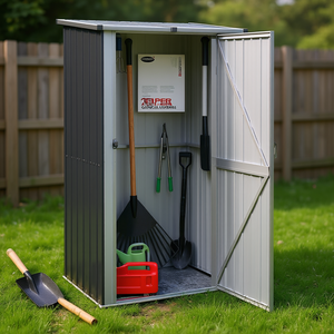 Abri de jardin D0100XTD1JA 46,7x38,2x82,5 pouces en acier galvanisé anthracite pour rangement extérieur - Product Image 2