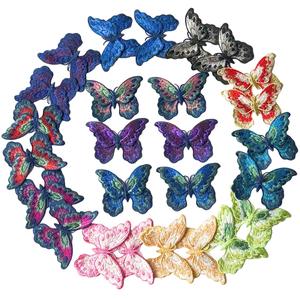 暗号化カラー蝶刺繍布ステッカー二層水溶性ポリエステル刺繍パッチ服スカート靴 - Product Image 1