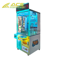 Machine de pêche interactive ACS avec grue, armoire transparente en métal, équipement de jeu pour salle d'arcade intérieure, japonais/espagnol