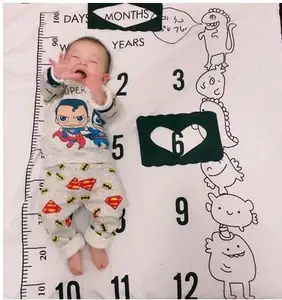 Factory Price Good Quality Custom Design Baby Milestone Blanket Soft Fleece Bedding for Infants