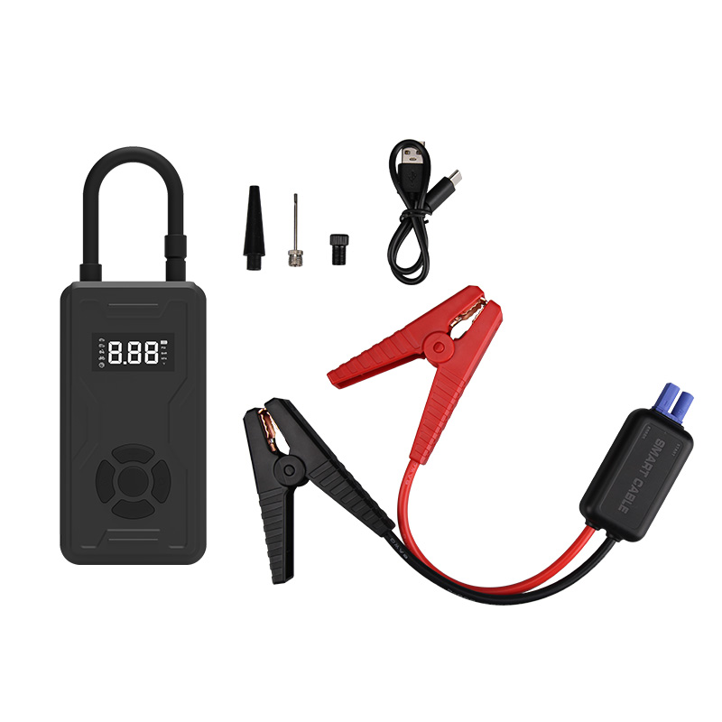 Портативный автомобильный беспроводной компрессор Датчик давления в шинах насос со светодиодным освещением Автомобильный аварийный Запуск источник питания