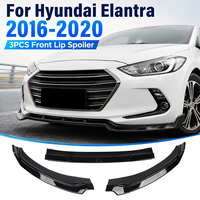 For Hyundai Elantra 2016-2020 Car Accessories Front Bumper Lip Spoiler 3PCS Splitter Body Kit Gloss Black