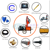 Foreuse compacte Early Bird EB300 diesel hydraulique pour puits d'eau, avec pompe à boue, compresseur d'air et double engrenage de forage