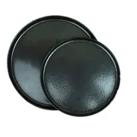 Матовый черный 8 дюймов для пиццы 10 дюймов плоский керамическая тарелка с неглазурованный стопы керамические тарелки ужин тарелка