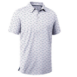 Golf luxueux pour hommes pour chemise 80% Polyester 20% Spandex tissé imprimé à séchage rapide écologique respirant à manches courtes régulier - Product Image 3