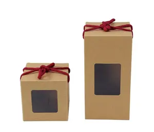 定制棉柄棕色牛皮纸礼品盒罐蜂蜜包装果酱罐礼品盒