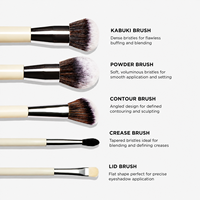 Pinceaux de maquillage à manche en bois personnalisables, très demandés, pour applicateur individuel de liquide, crème, poudre, contour et fard à paupières – Outils de maquillage souples et synthétiques