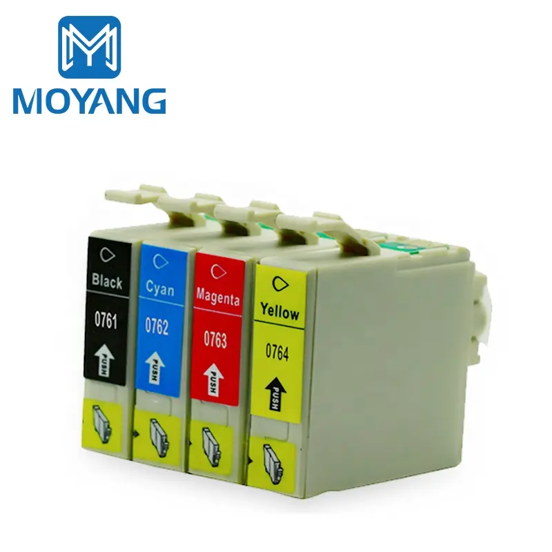 MoYangはEPSONインクカートリッジと互換性がありますT0761T0762 T0763 T0764スタイラスC58/ME20/ME200/CX2800プリンターカートリッジT0761-4