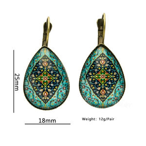 Boucles d'oreilles classiques en forme de larme, accessoires de bijoux, Gustav <span class=keywords><strong>Klimt</strong></span>, le baiser, image sous dôme en verre, goutte d'eau, boucles d'oreilles pour femmes - Product Image 6