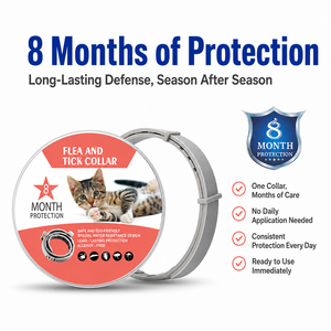 Collar ajustable antiparasitario para mascotas, protección antipulgas y garrapatas, 8 meses - Product Image 6