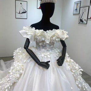 Vestidos de Novia Extravagantes y Elegantes con Flores 3D, Vestidos de Novia de Gala Wm70 - Product Image 4
