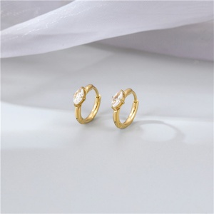 Fashion <b>Fine</b> Stainless Steel Zircon Charm <b>Earring</b> 18k Gold Plated Hoop <b>Earring</b> - Product Image 4