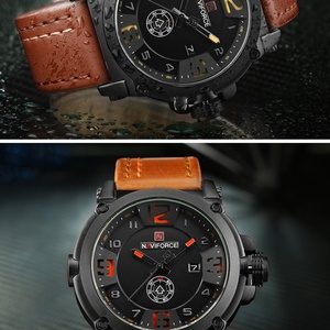 นาฬิกาควอตซ์ NAVIFORCE สำหรับผู้ชาย สายหนัง แสดงวันที่ จัดส่งฟรี - Product Image 4