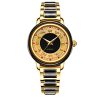 Reloj Mecánico Automático de Lujo con Grabado de los 12 Signos del Zodiaco Chino, Jadeíta Natural de Myanmar, Chapado en Oro, Incrustaciones de Diamantes y Zafiro para Hombre