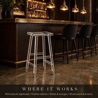 Tabouret de bar transparent en acrylique pour bars à vin, discothèques, hôtels, îlots de cuisine, tabouret de comptoir en acrylique, chaise transparente OEM ODM