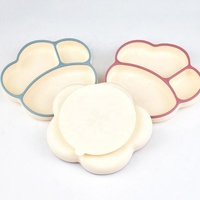 Nouvelle Arrivée Assiette Repas en Silicone à Compartiments Antidérapante avec Ventouse, Plateau d'Alimentation pour Bébé en Silicone de Qualité Alimentaire