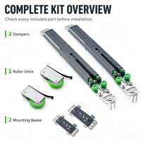 Kit de roulettes silencieuses anti-saut à fermeture douce SC-022 avec amortisseur hydraulique pour porte de placard et de meuble, emballage individuel