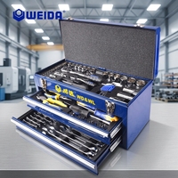 WEIDA Hochwertiges 90-teiliges Multifunktionales Ratschenschlüssel-Set im Hartschalenkoffer OEM Anpassbar für Mechaniker DIY Reparaturwerkzeug