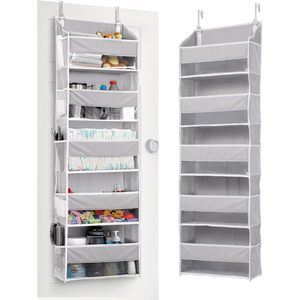 Over Door Organizer 5 Large Pockets 10 Mesh Side Pockets Grey Hanging <b>Storage</b> For Baby Products <b>Shoes</b> Toys Neatening - Product Image 1