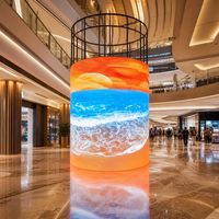 Écran LED cylindrique à 360 degrés, colonne d'affichage, module souple flexible P2-P4, taille personnalisée, intérieur/extérieur, centre commercial, luminosité 1000 cd, 1