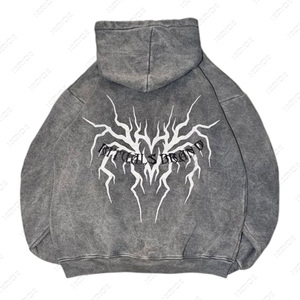 Sudadera con capucha lavada Vintage de algodón 100% unisex, jersey de calle de ajuste Regular con estampado gráfico, sudadera de verano estilo Hip Hop - Product Image 2