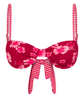 Maillot de bain deux pièces grande taille avec logo imprimé couleur personnalisée, en Repreve, haut à armatures, dos noué, option réversible, froncé et décolleté en U