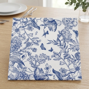 Servilletas de Papel Modernas con Estampado Floral Azul y Blanco, para Bodas, Baby Shower, Fiestas de Té, Jardín, Graduación, Diwali, Navidad - Product Image 4
