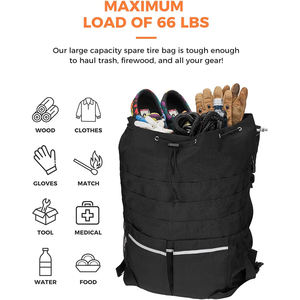 Sac à déchets pour roue de secours en polyester portable, écologique et robuste, fermeture éclair, grande capacité, récupération de cargaison, rangement, Wrangler - Product Image 4