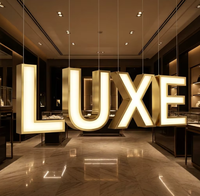 Letras de Canal Iluminadas Frontalmente de Acero Inoxidable Personalizadas, IP65 Impermeables, Letrero LED 3D Iluminado para Logotipo de Tienda, Centro Comercial, Hotel