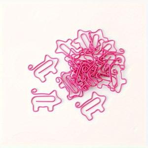 Marque-page en forme de cochon, en métal rose, forme de dessin animé, réutilisable, pour décoration de bureau, 2,8 cm x 2 cm - Product Image 3