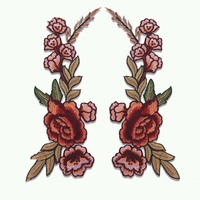Créateur de mode fleur feuille broderie Applique bricolage vêtement Costume robe de mariée décoratif brodé Motif Patch autocollant