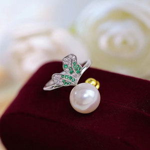 S925 Silver DIY <b>Ring</b> Accessory with Empty Stand 5-7mm Beads Double <b>Pearl</b> Edition 1870-Fashionable Jewelry Stand - Product Image 2