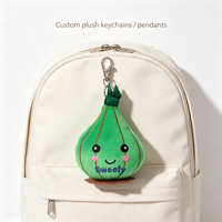 Porte-clés en peluche en forme d'oignon vert, personnalisé avec logo brodé, breloque de sac en forme de nourriture, fabrication sur mesure
