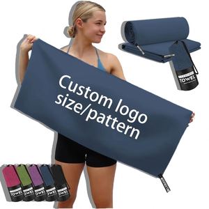 Toalla de Playa Rectangular Ligera de Microfibra de Poliéster para Hombre y Mujer, Secado Rápido, Antiarena, Color Sólido, Técnica de Tejido, Deportiva - Product Image 1