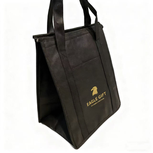 Grand sac isotherme réutilisable en non-tissé, motif lettres, logo personnalisé imprimé, sac isotherme imperméable, taille personnalisée - Product Image 5