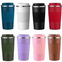 Nouvelle tasse isotherme double paroi en acier inoxydable de style américain, bouteille d'eau anti-fuite en silicone antidérapante, avec paille