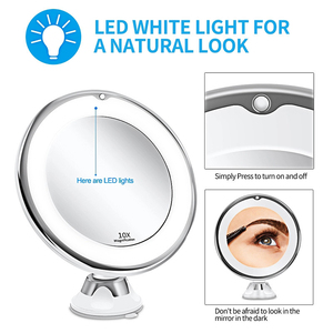 Miroir de maquillage flexible grossissant 10x miroir de courtoisie à écran tactile éclairé de 14 LED miroir cosmétique de <span class=keywords><strong>coiffeuse</strong></span> portable - Product Image 3